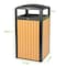 Alpine Industries 40 gal Rectangular Outdoor Can, Cedar, Steel + Plastic wood, 21.26 in ALP471-40-WD-CD - alternate 8